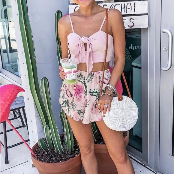 Revolve Amuse Society Camila Crop Top Light Pink - Picture 4 of 4